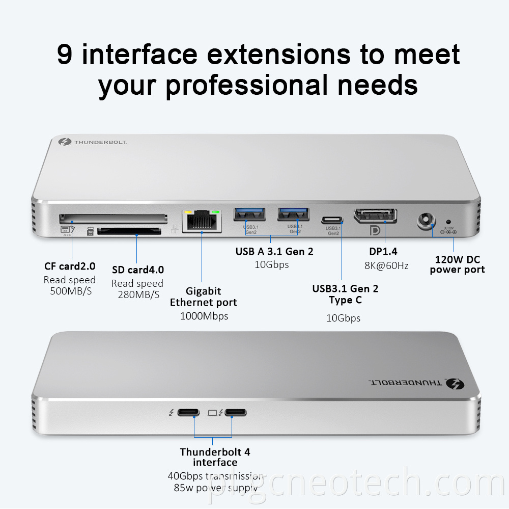 Thunderbolt 4 Docking Station 40Gbps High Speed Transfer